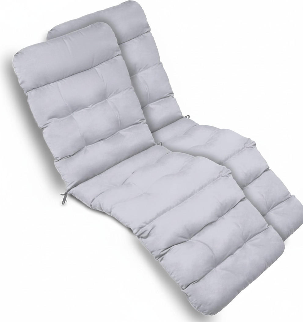 DECKCHAIRAUFLAGE Flair DC 200x50x8cm Hellgrau (2tlg) - Hellgrau, Textil (50/8/200cm) - Beautissu 