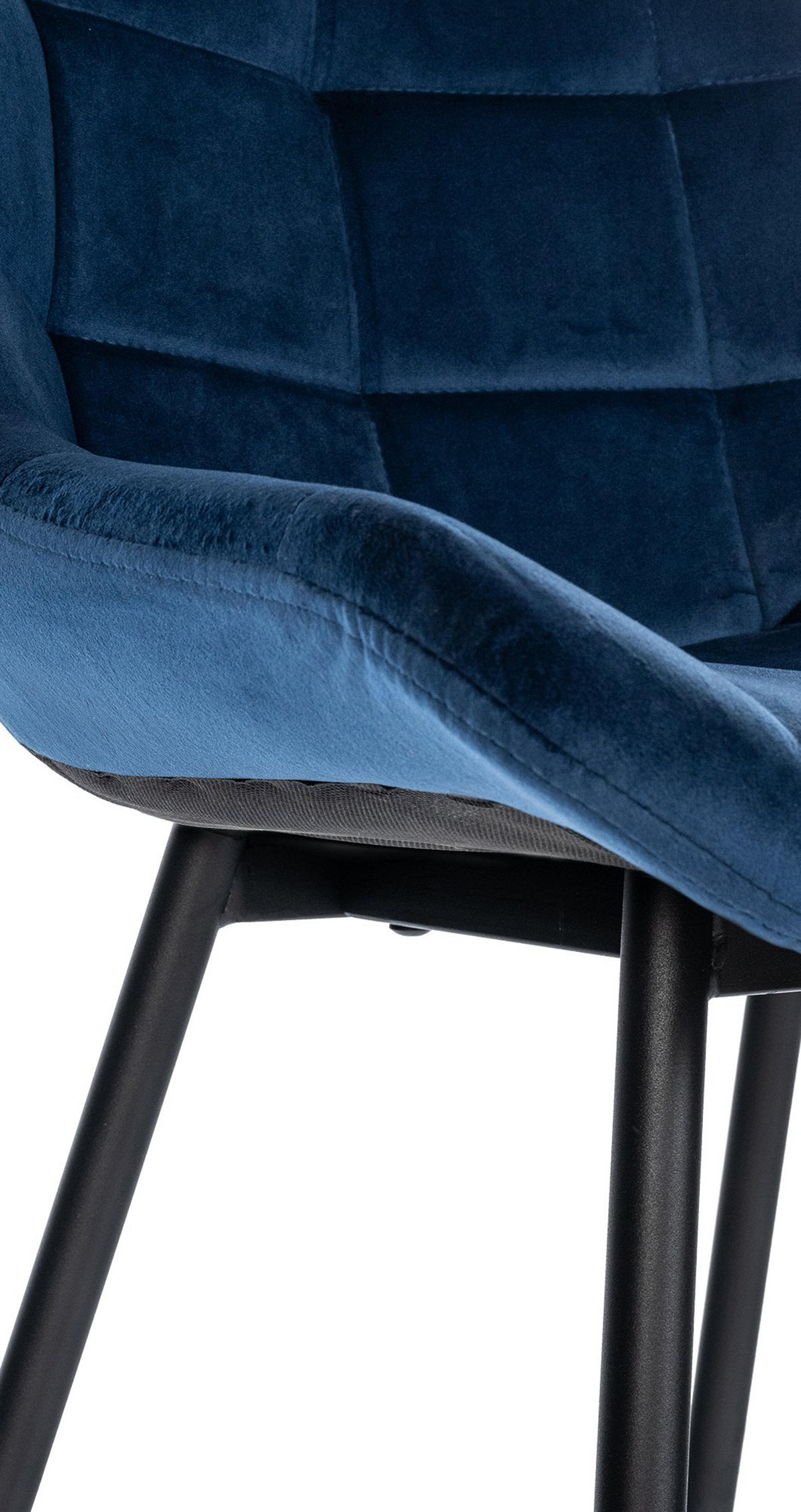 BARHOCKER Welton Samt blau - Blau/Schwarz, Textil/Metall (49/104/56cm) - TPFLiving
