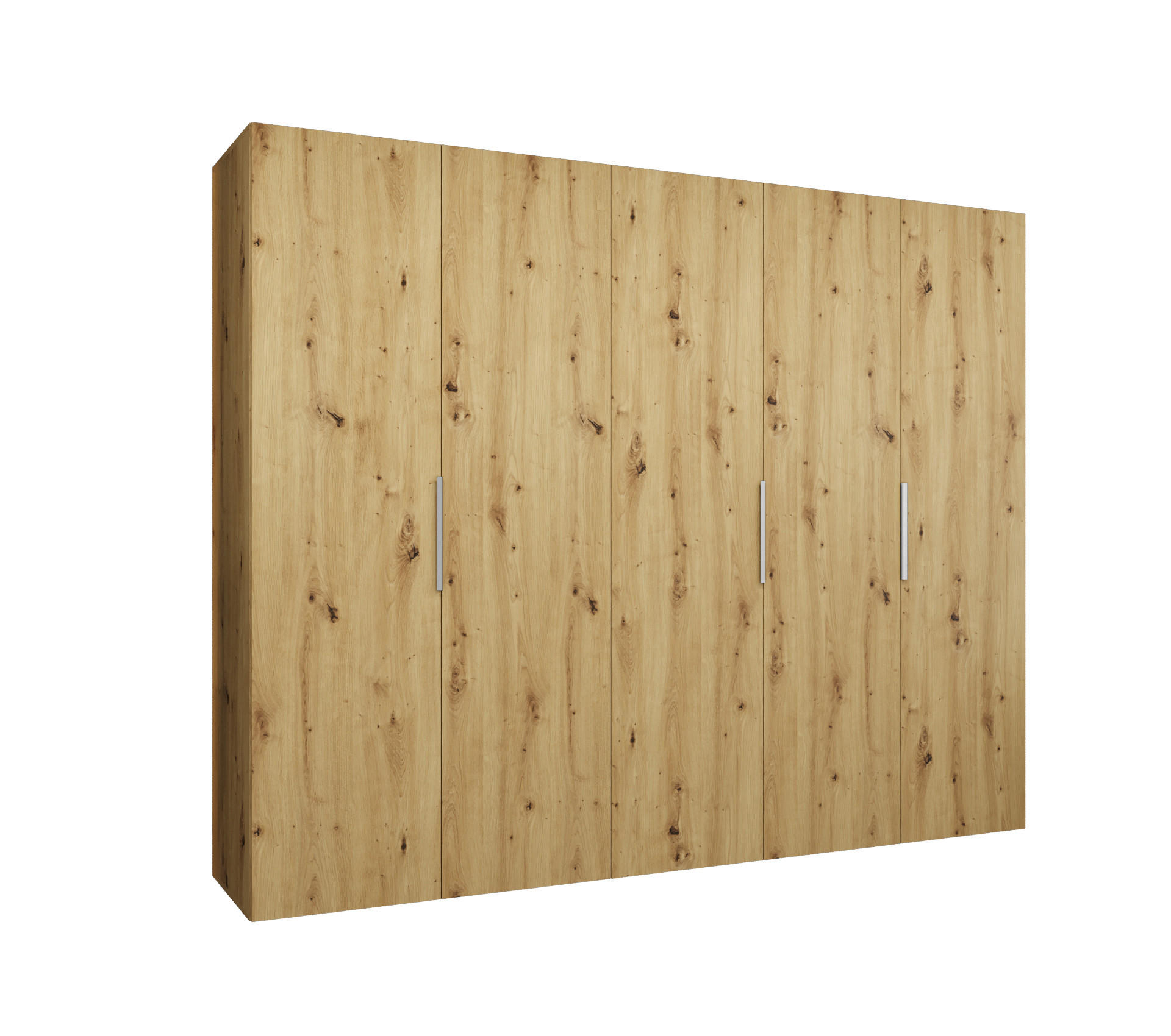 DREHTÜRENSCHRANK 202/250/52 5-türig - Kaschmir/Eiche Artisan, Holz (250/202/52cm) - MÖBEL KRYSPOL