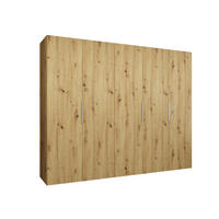 DREHTÜRENSCHRANK 202/250/52 5-türig - Kaschmir/Eiche Artisan, Holz (250/202/52cm) - MÖBEL KRYSPOL