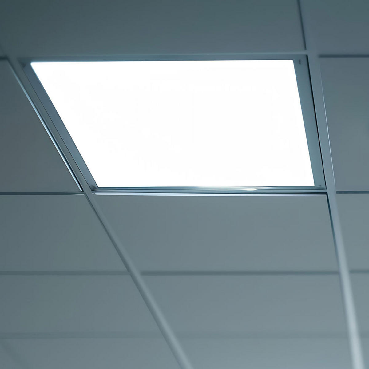 LED DECKENLEUCHTE Weiß Kunststoff eckig - Weiß, Metall (62/62/3.4cm)