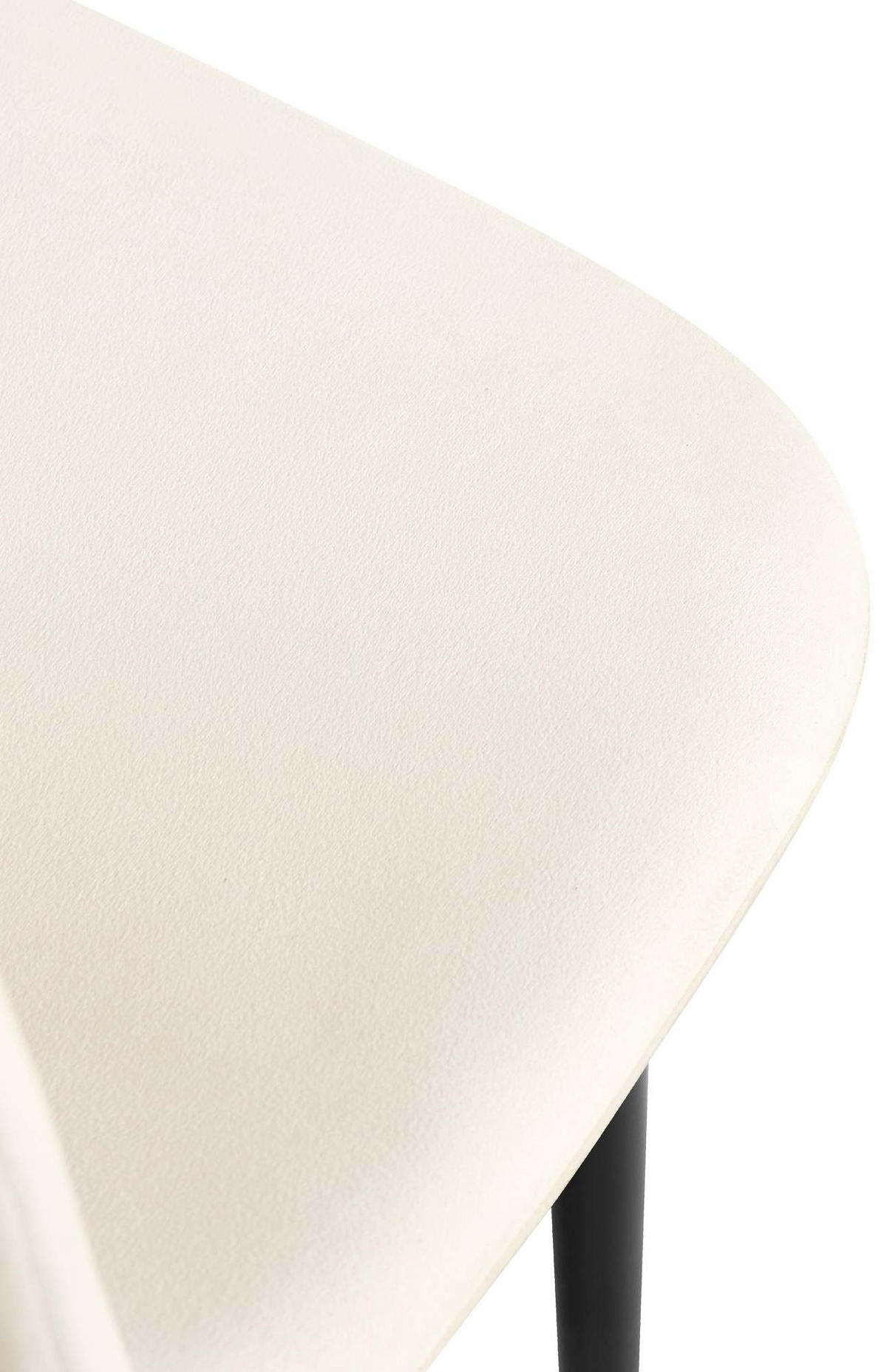 STUHL 4er Set Samt Creme - Creme/Schwarz, Textil/Metall (44/88/51cm) - CLP