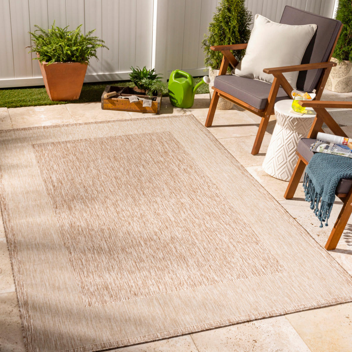 OUTDOORTEPPICH Jute-Optik 160/213 cm Beige - Braun, Kunststoff/Textil (160/213cm) - LIVABLISS