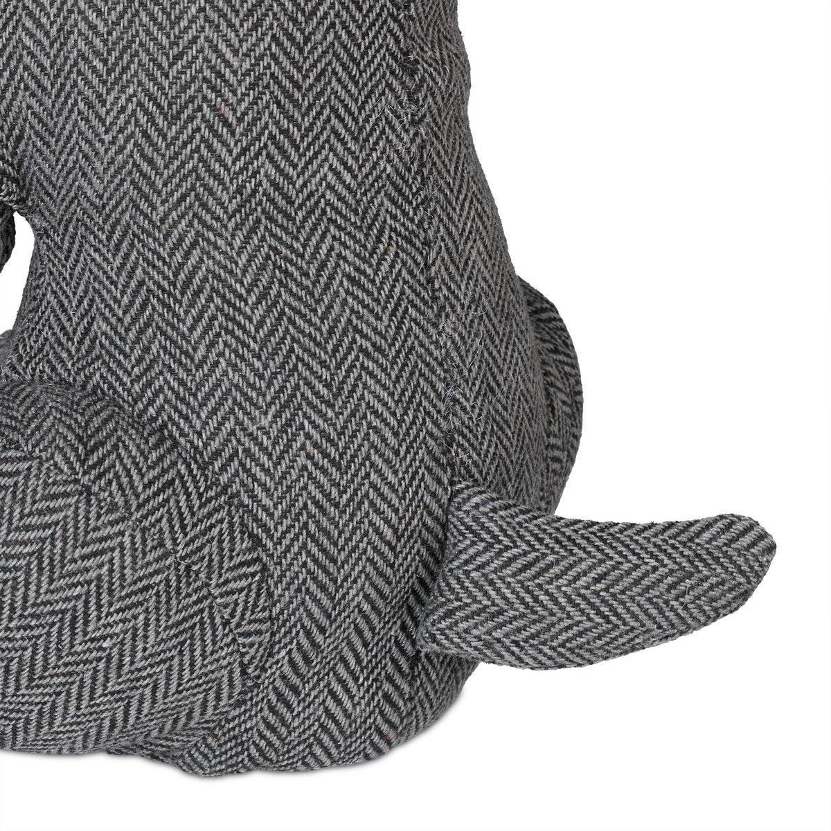 DÖRRSTOPP Grå Svart Hund 28 cm - Grå, Textil/Naturmaterial (17/19cm) - Relaxdays