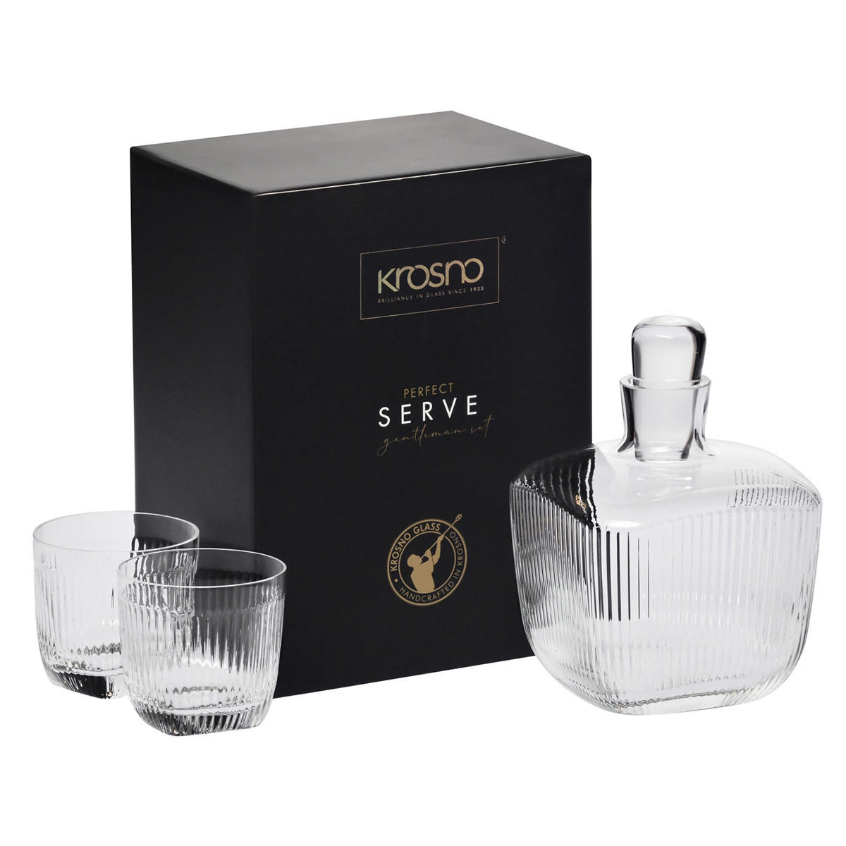 WHISKY SET Perfect Serve, 3er-Set, 1000 ml / 200 ml, Hangemacht - Transparent, Glas (1L) - Krosno Glass