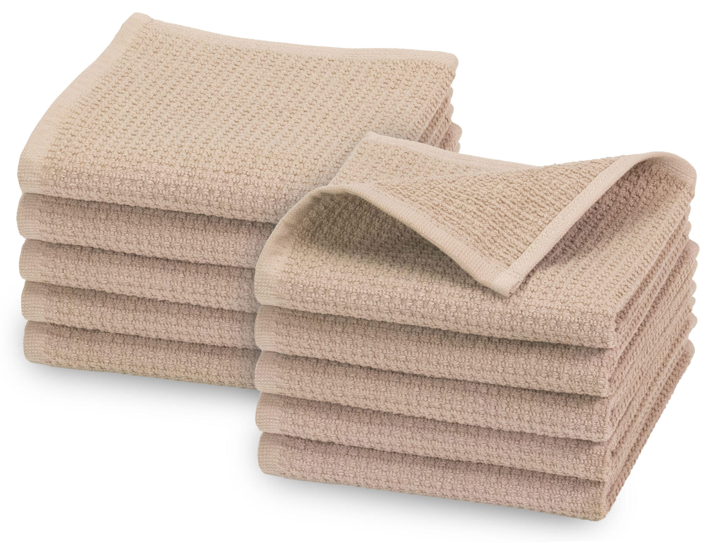 SEIFTÜCHER, 10er-Set, 30x30 cm, 100% Baumwolle, Braun - Cappuccino, Textil (30/30cm) - Zollner