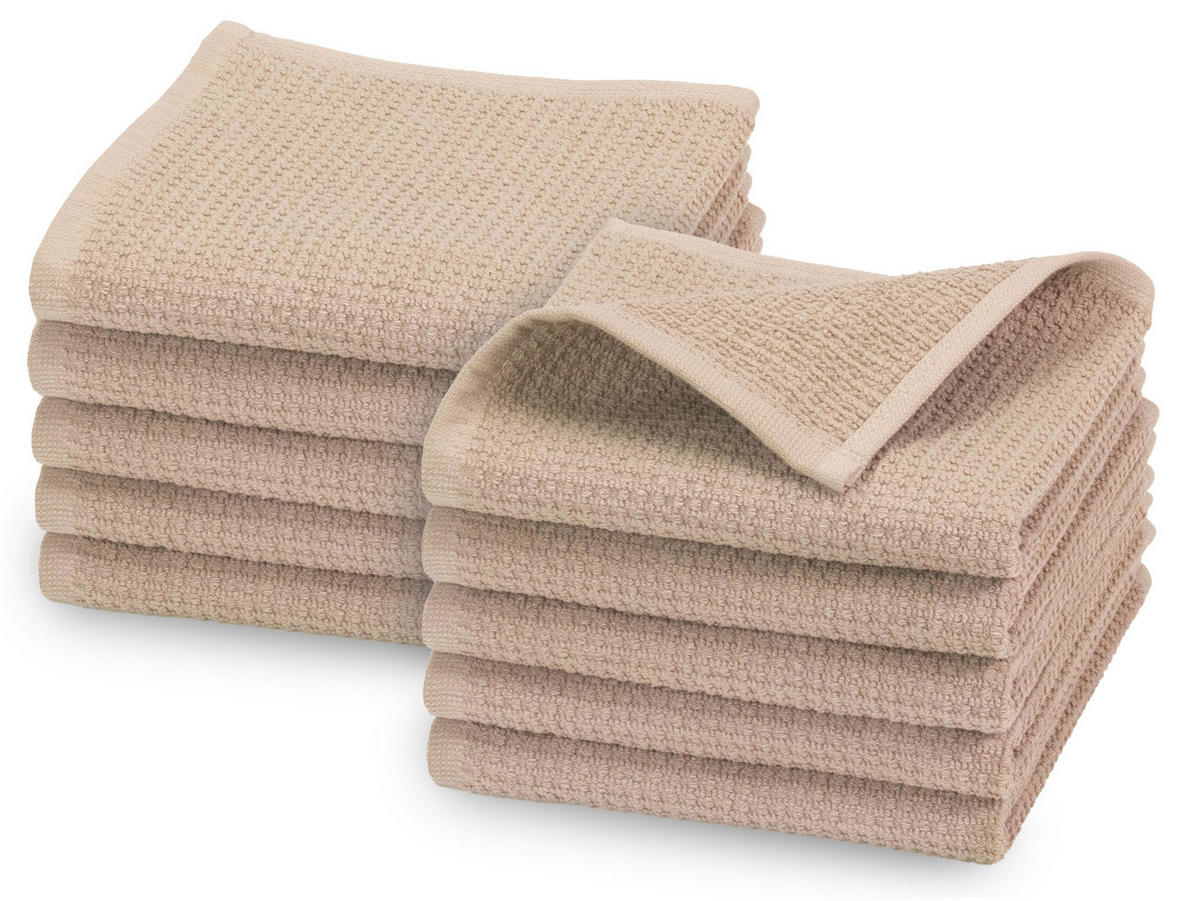 SEIFTÜCHER, 10er-Set, 30x30 cm, 100% Baumwolle, Braun - Cappuccino, Textil (30/30cm) - Zollner