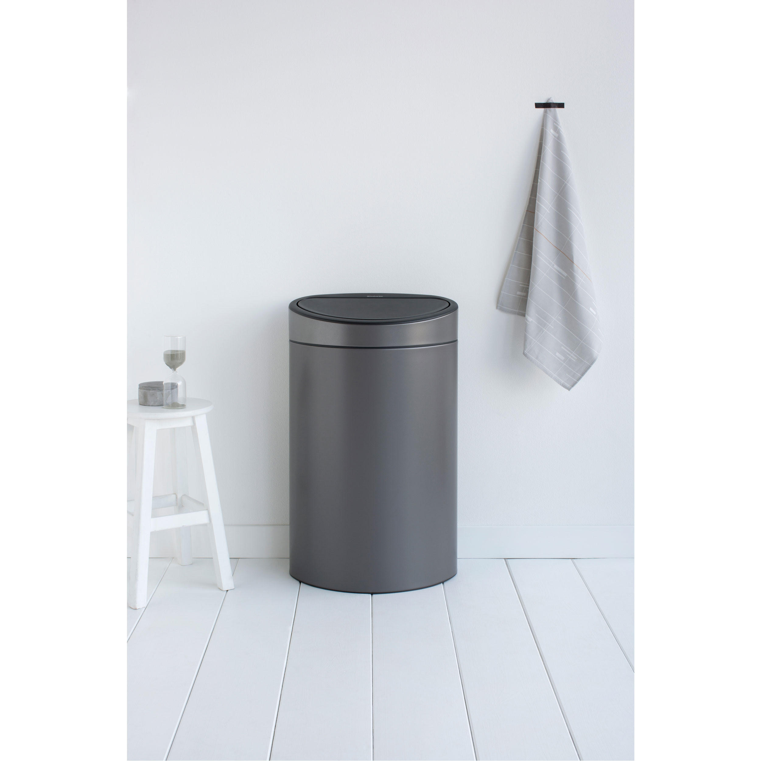 ABFALLBEHÄLTER Touch Bin mit Kunststoffeinsatz, Platinum, 40 L - Anthrazit, Metall (48.3/76.5/32.8cm) - Brabantia