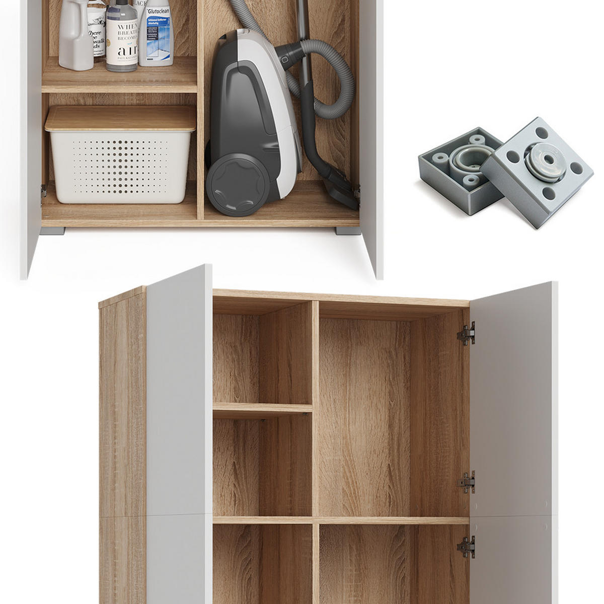 MEHRZWECKSCHRANK Ingo Sonoma 80 x 182.4 cm - Sonoma Eiche, Holzwerkstoff (80/182.4/37cm) - Vicco