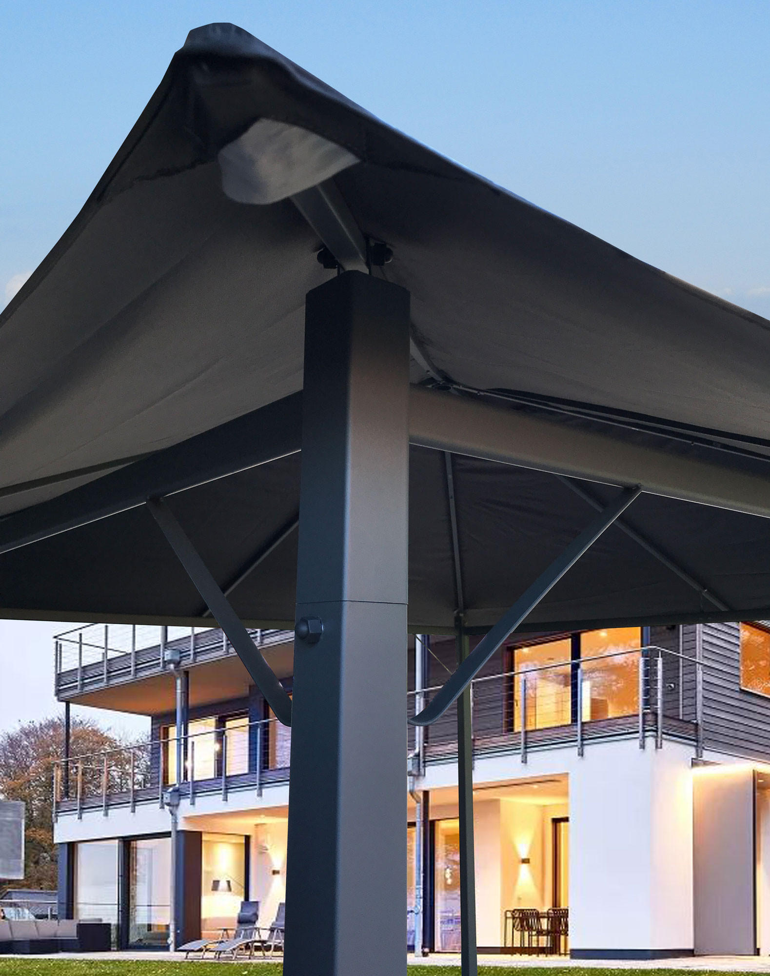 PAVILLON Nizza 3x4m Grau - Grau, Metall (300/263/400cm) - QUICK STAR