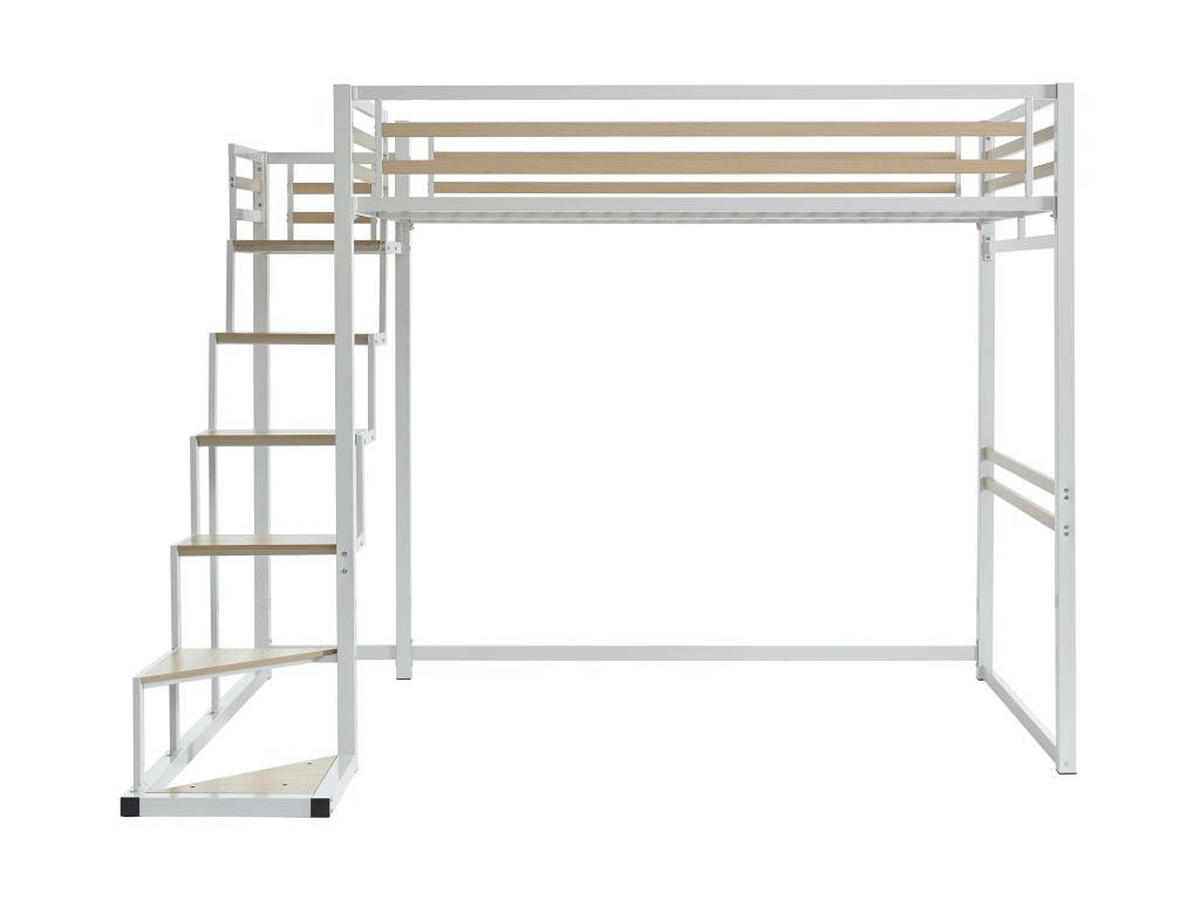 HOCHBETT - 140 x 200 cm - Metall & MDF - Weiß - JOGUI - Weiß, Metall - Vente-Unique
