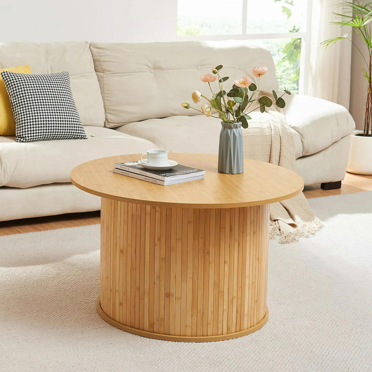 COUCHTISCH Ledepid 48/80 cm - Naturfarben, Holz/Holzwerkstoff (80/80/48cm) - [en.casa]