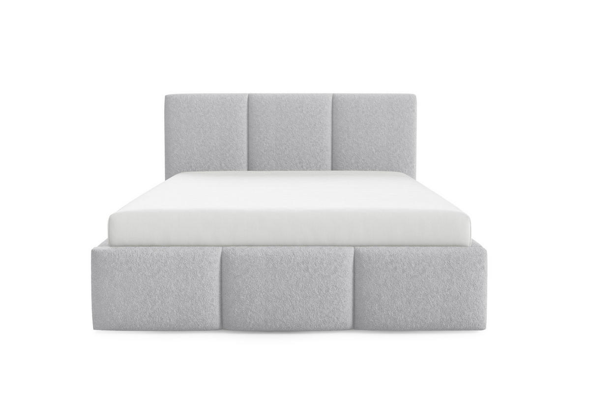 POLSTERBETT mit Stauraum 180x200 cm in Hellgrau - Hellgrau, Metall (180/200cm) - Home Collective