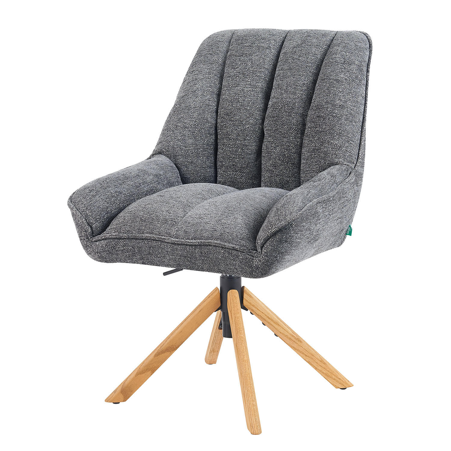 BÜROSTUHL Mika-Hedi 2er-Set - Honigeiche/Grau, Eichenholz/Holz (60/89/68cm) - DUBI Möbel