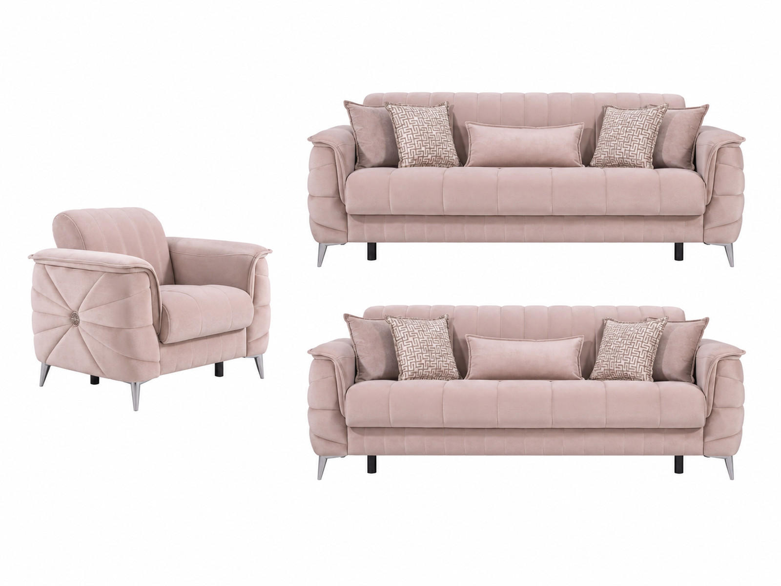 Villa Möbel Sitzgarnitur Beige 240x80x100 cm