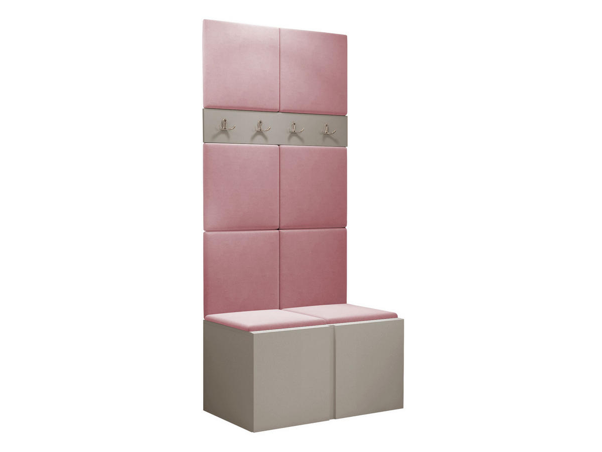 GARDEROBEN-SET Orion IV - Kaschmir/Rosa, Holzwerkstoff/Kunststoff (84/186/46cm) - MIRJAN24