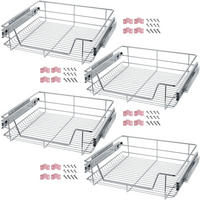 TELESKOPSCHUBLADE 4er Set, einfache Montage,grau - Grau, Metall (57/14/44cm) - tectake