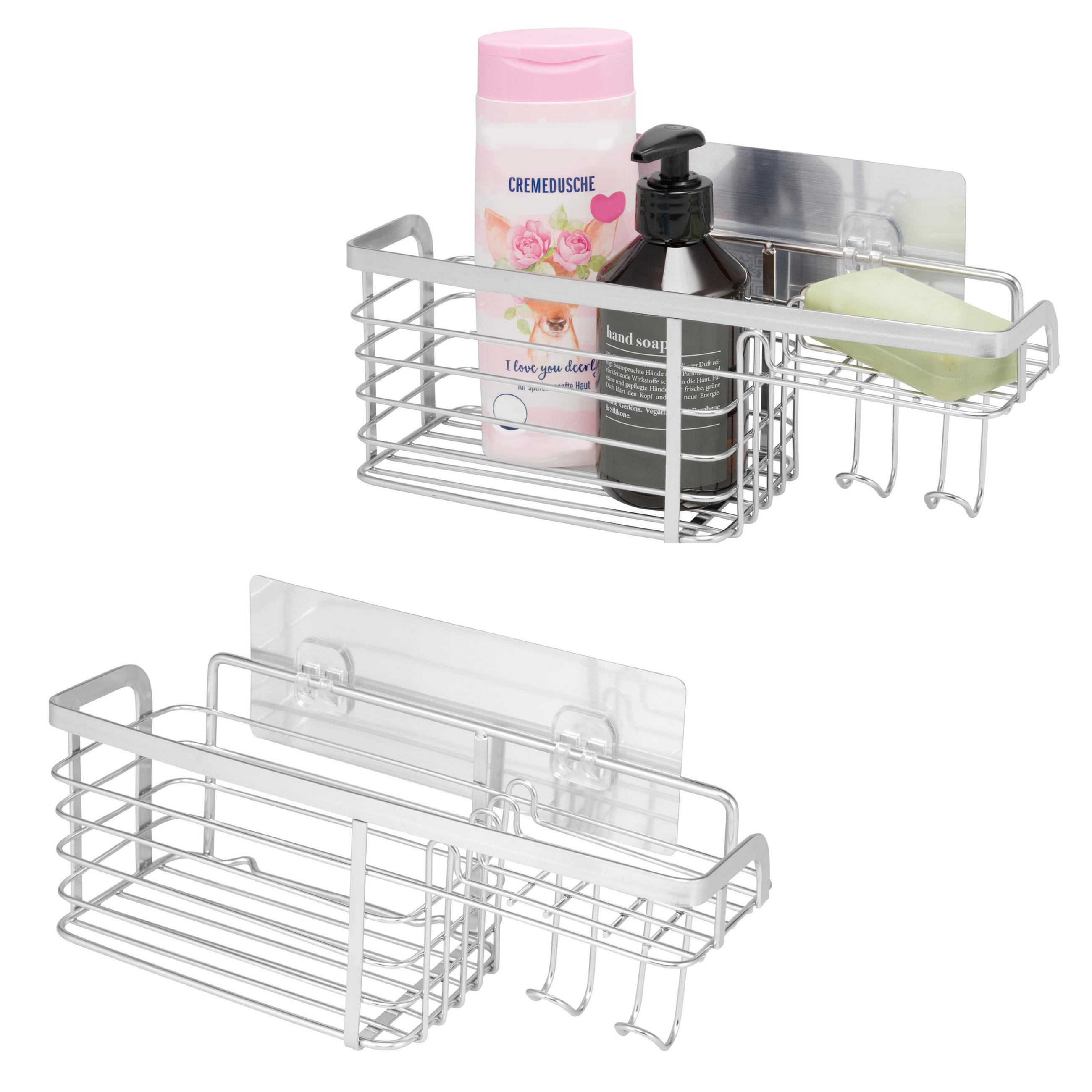 ABLAGEKORB 2er-Set, silber - Edelstahlfarben, Metall (28/10/9.5cm) - bremermann