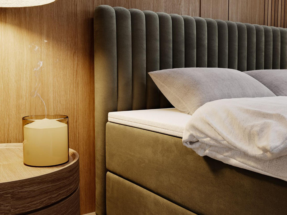 BOXBETT Marbella 200x200 Dunkelgrau - Dunkelgrau, Holz/Textil (200/200cm) - Graingold