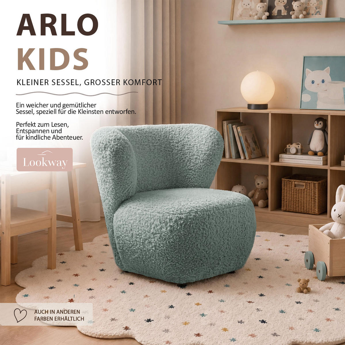 KINDERSESSEL ARLO KIDS Rolf 16 - Blau, Textil (85/74/58cm) - Lookway