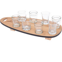 SERVIER-SET für Snack Braun 40,5/6,6/18,5 cm - Braun, Glas (6.6/18.5/40.5cm) - Excellent Houseware