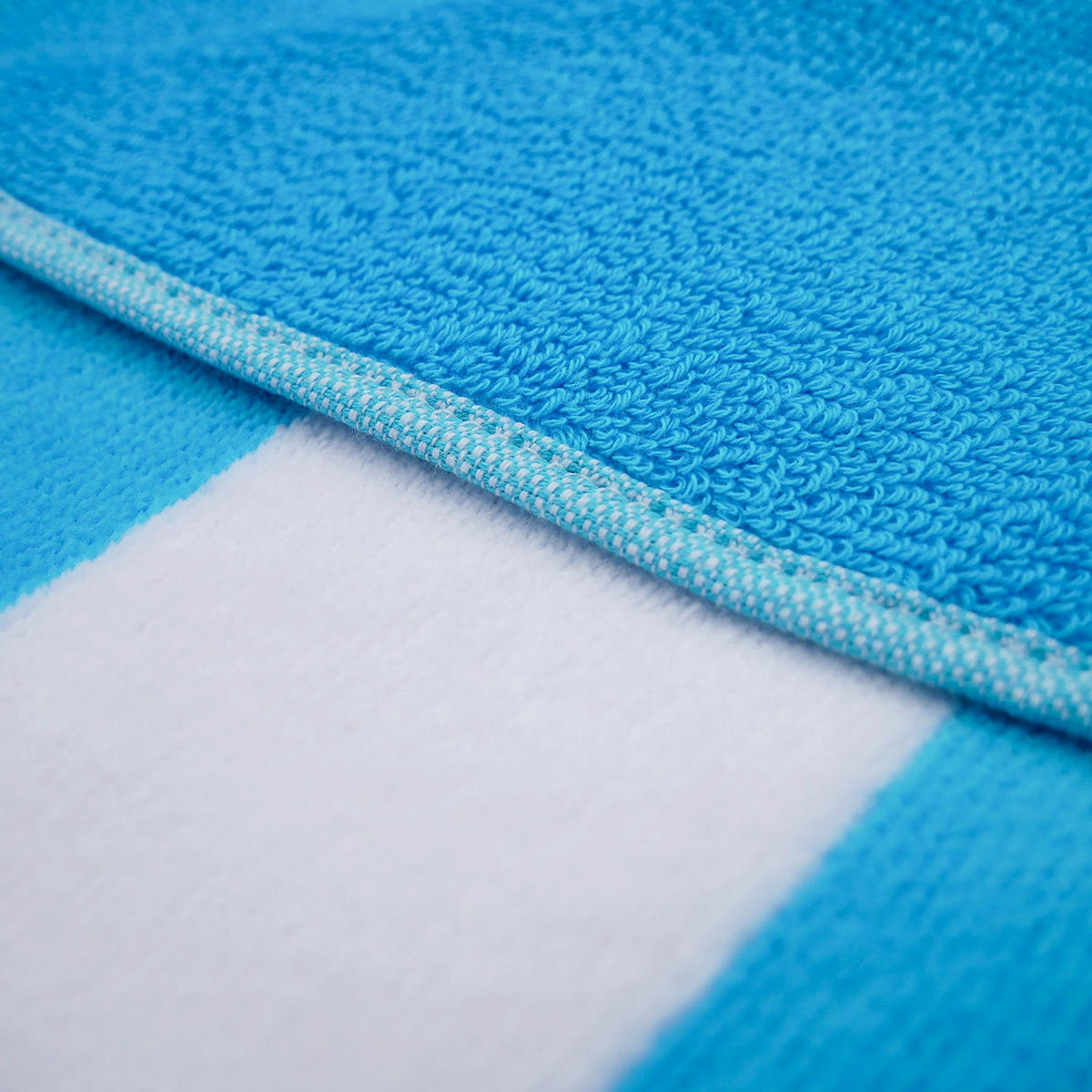 STRANDTUCH Frottee Samt Jacquard Blau 100x175 470g/m² - Bahia Blau Türkis - Blau, Textil (100/175cm) - LE COMPTOIR DE LA PLAGE