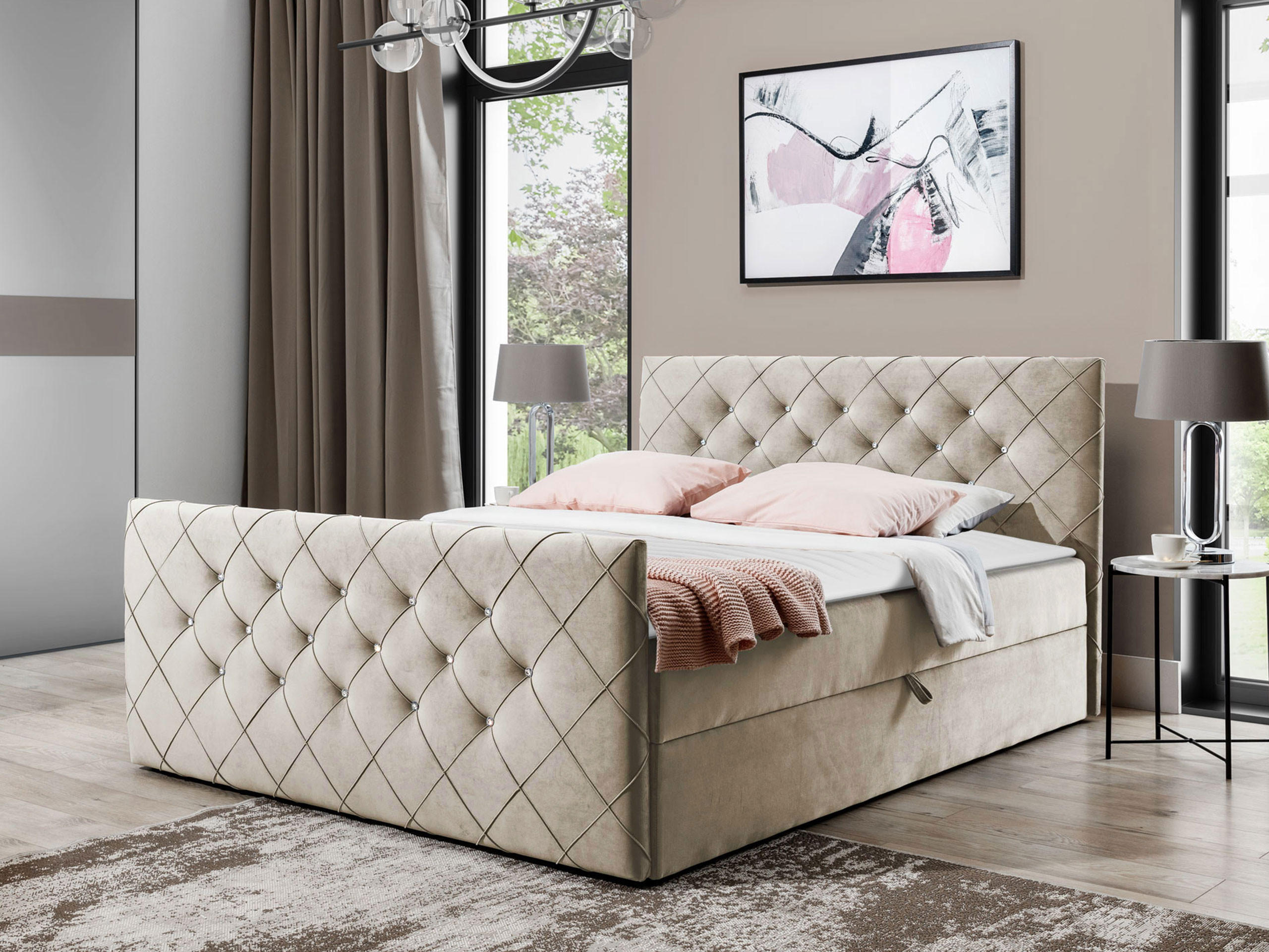 BOXBETT Malaga - Naturfarben, Holz (120/200cm) - MIRJAN24