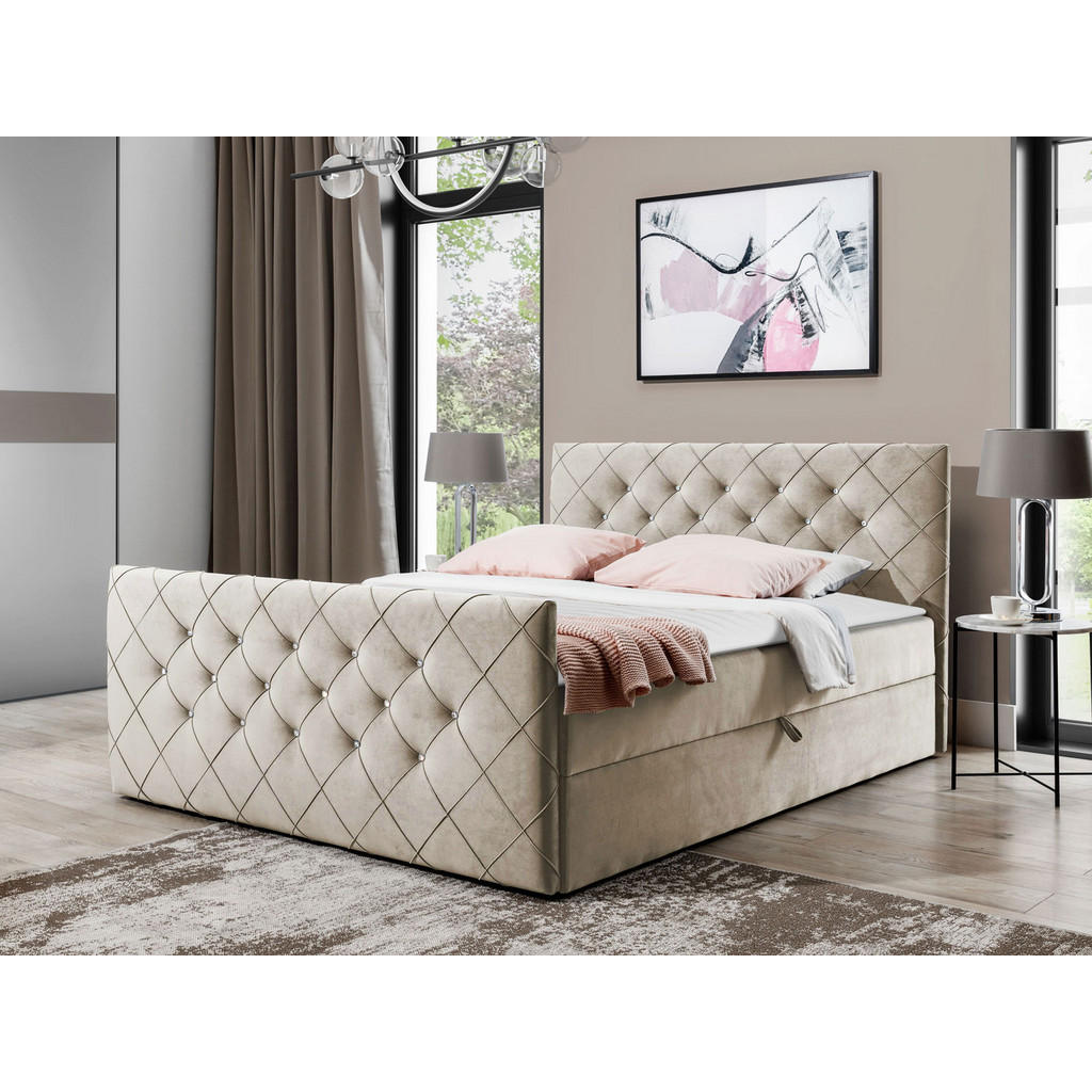 Thumbnail - Mirjan24 Boxbett, Natur, Holz, H3, 160x200 cm, Schlafzimmer, Betten, Boxspringbetten