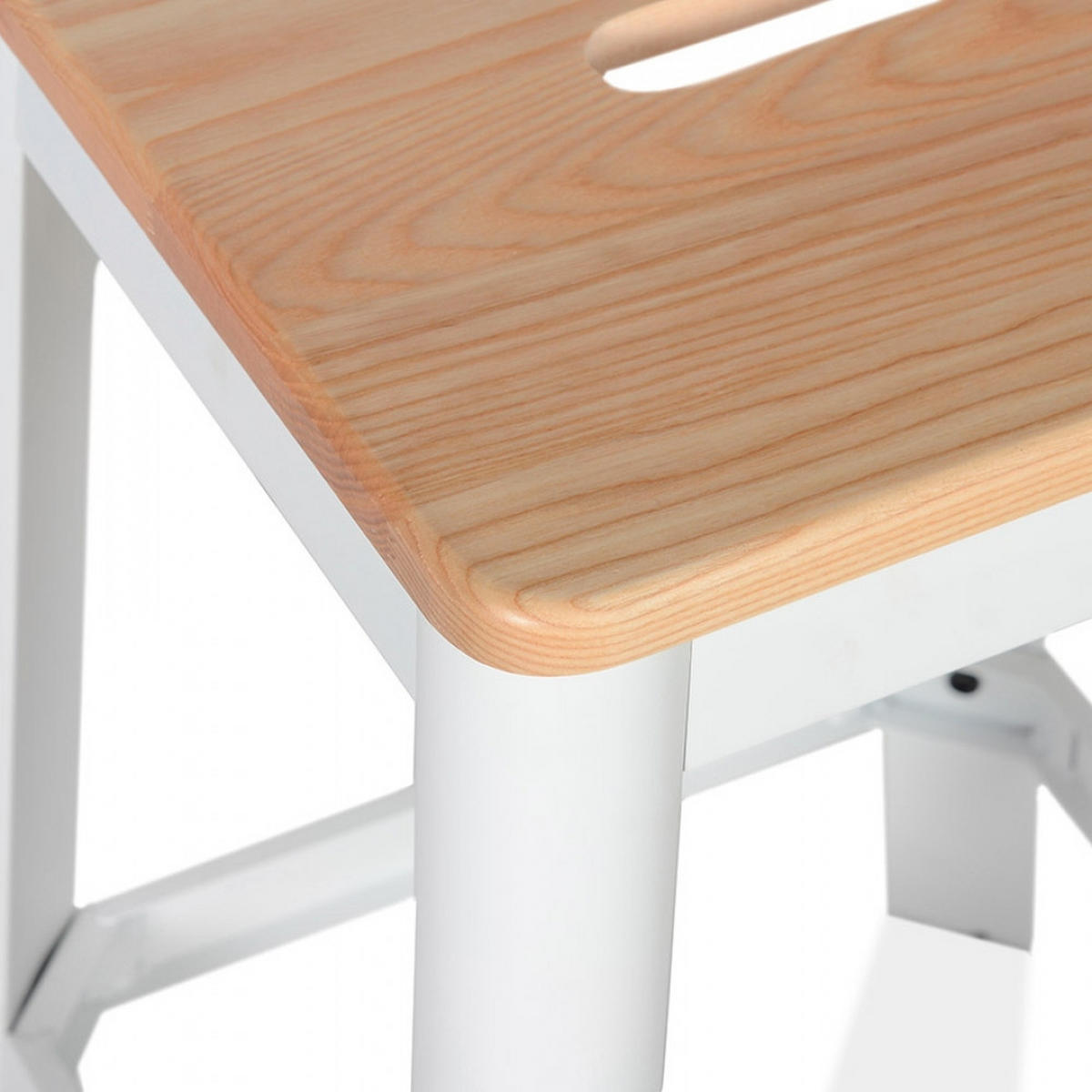 BARHOCKER Weiß 45x75.5x45cm - Weiß, Holz/Metall (45/75.5/45cm) - AlterEgo