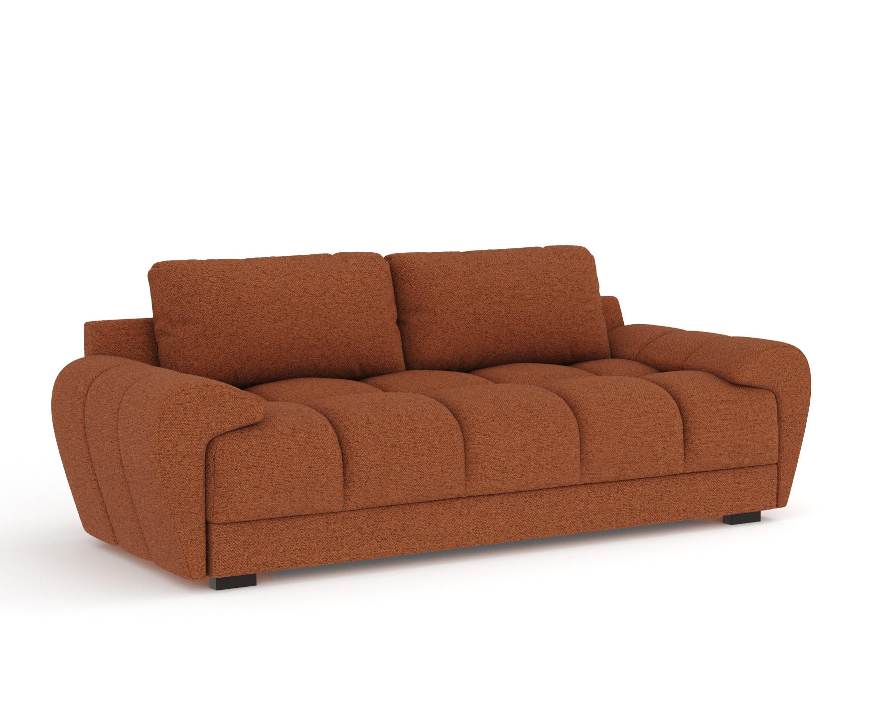3-SITZER SOFA Peebles Kupferfarbe Webstoff - Schwarz/Kupferfarben, Holz/Holzwerkstoff (244/90/101cm) - Maison de Reve