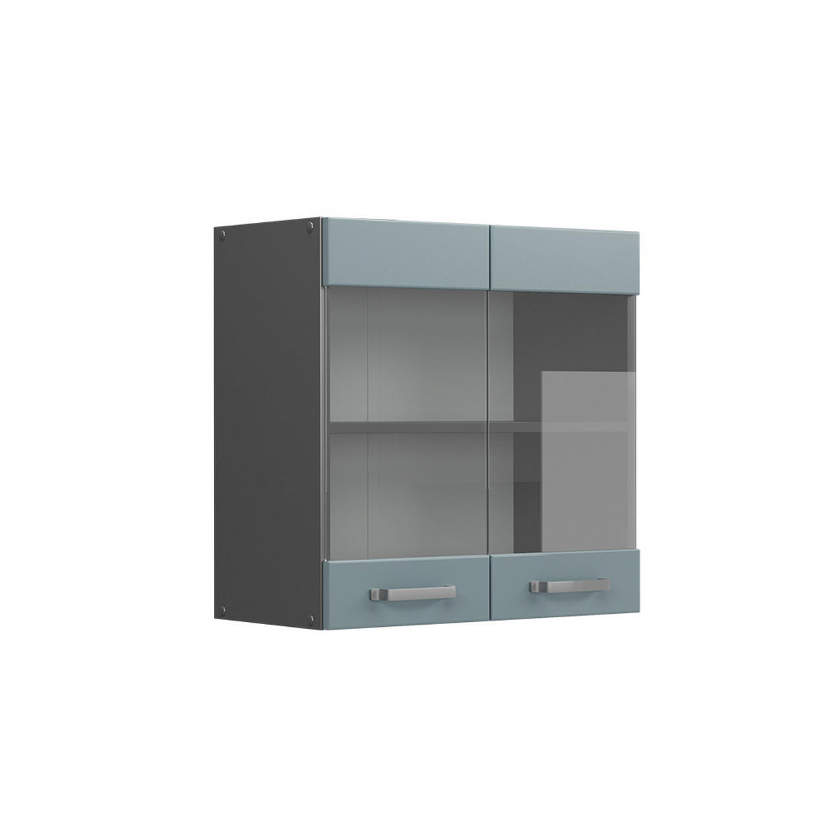 KÜCHENGLASSCHRANK R-Line Blau-Grau 60 cm - Anthrazit/Blaugrau, Holzwerkstoff (60/60/31cm) - Vicco