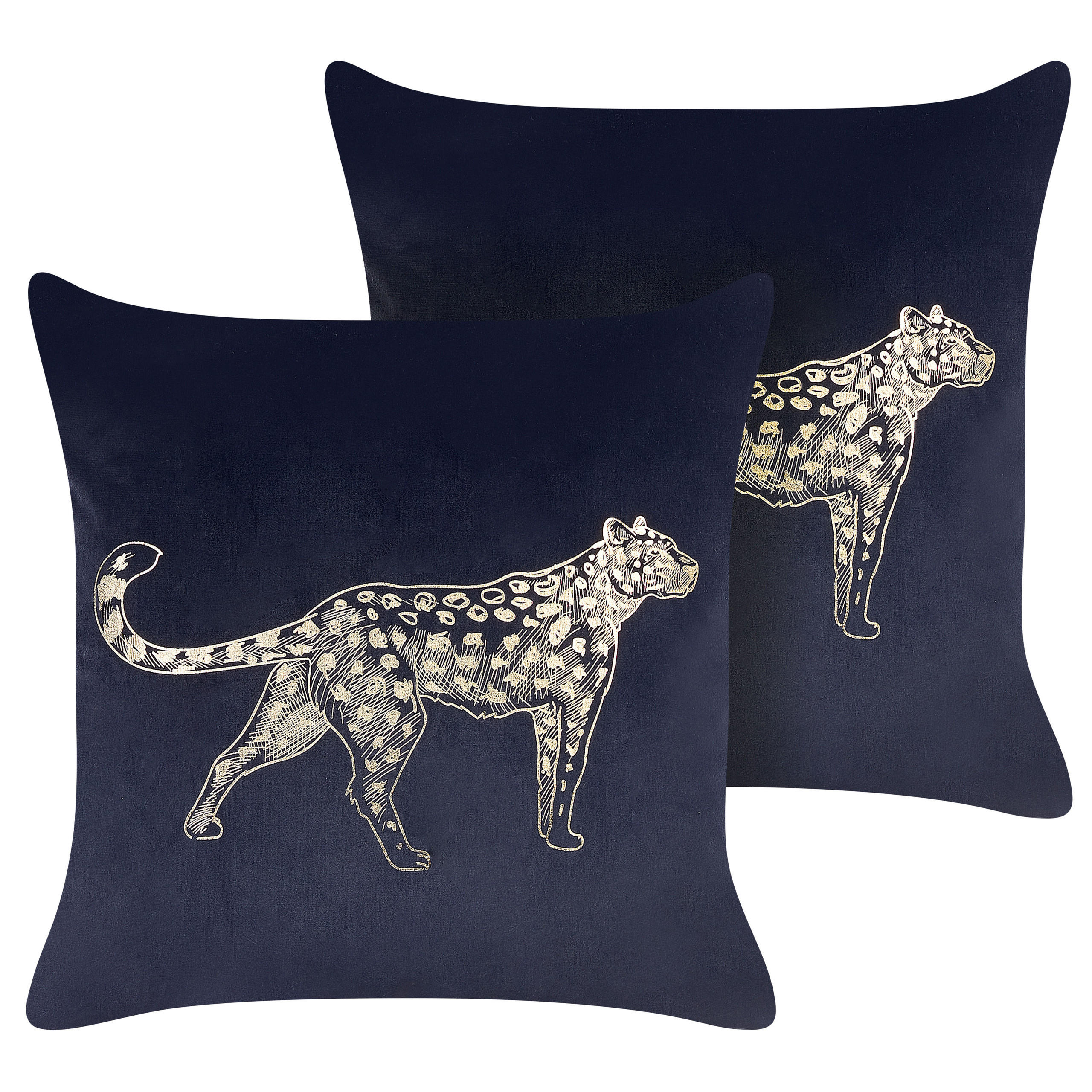 DEKOKISSEN 2er-Set Schwarz 45/45 cm Marula - Schwarz, Textil (45/45cm) - Beliani