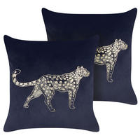 DEKOKISSEN 2er-Set Schwarz 45/45 cm Marula - Schwarz, Textil (45/45cm) - Beliani