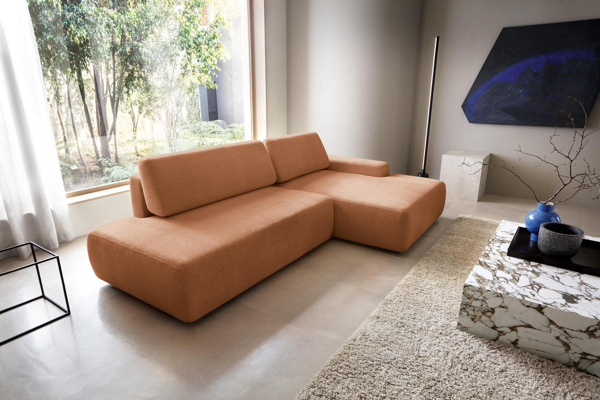 ECKSOFA BOULI Orange 276x164x82 cm - Orange, Textil (276/164cm) - FURNLUX