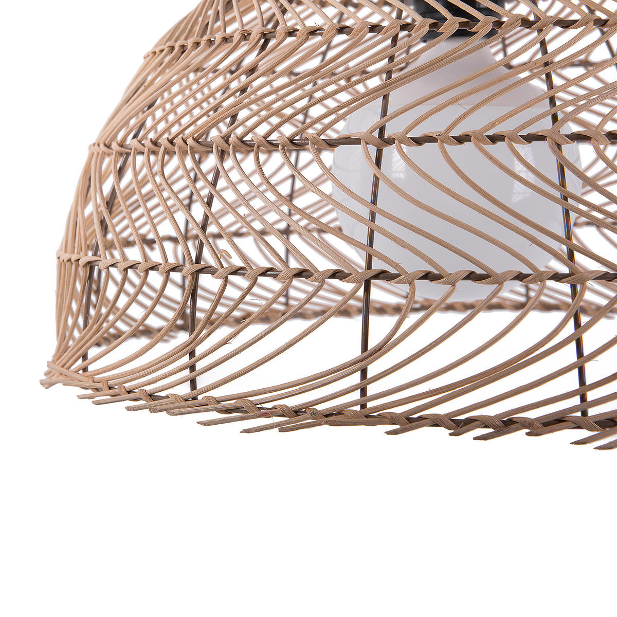 HÄNGELEUCHTE Selenge 40/40/163 cm - Beige, Naturmaterialen (40/40/163cm) - Beliani