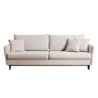 SCHLAFSOFA Volio Beige schwarzen Beinen - Beige/Schwarz, Textil/Metall (221/90/100cm) - Selsey