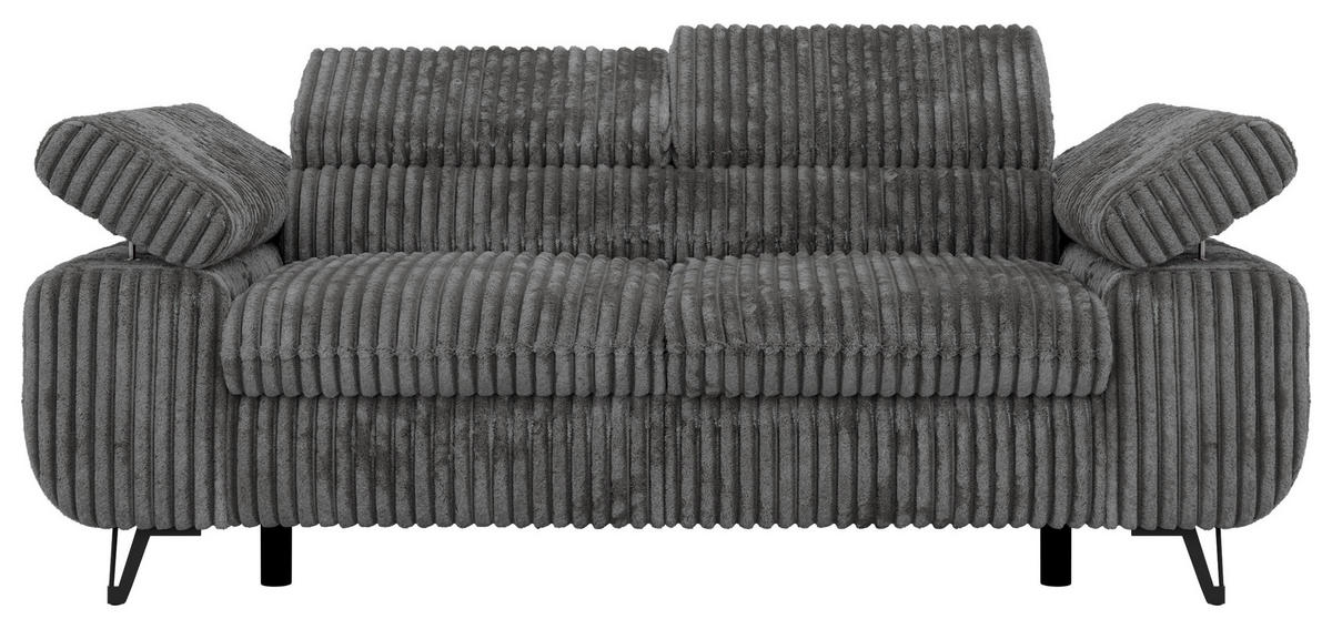 DVOUMÍSTNÁ POHOVKA PETER 2 - Šedá Manšestr - šedá/černá, kov/textil (200/76/99cm) - MKS