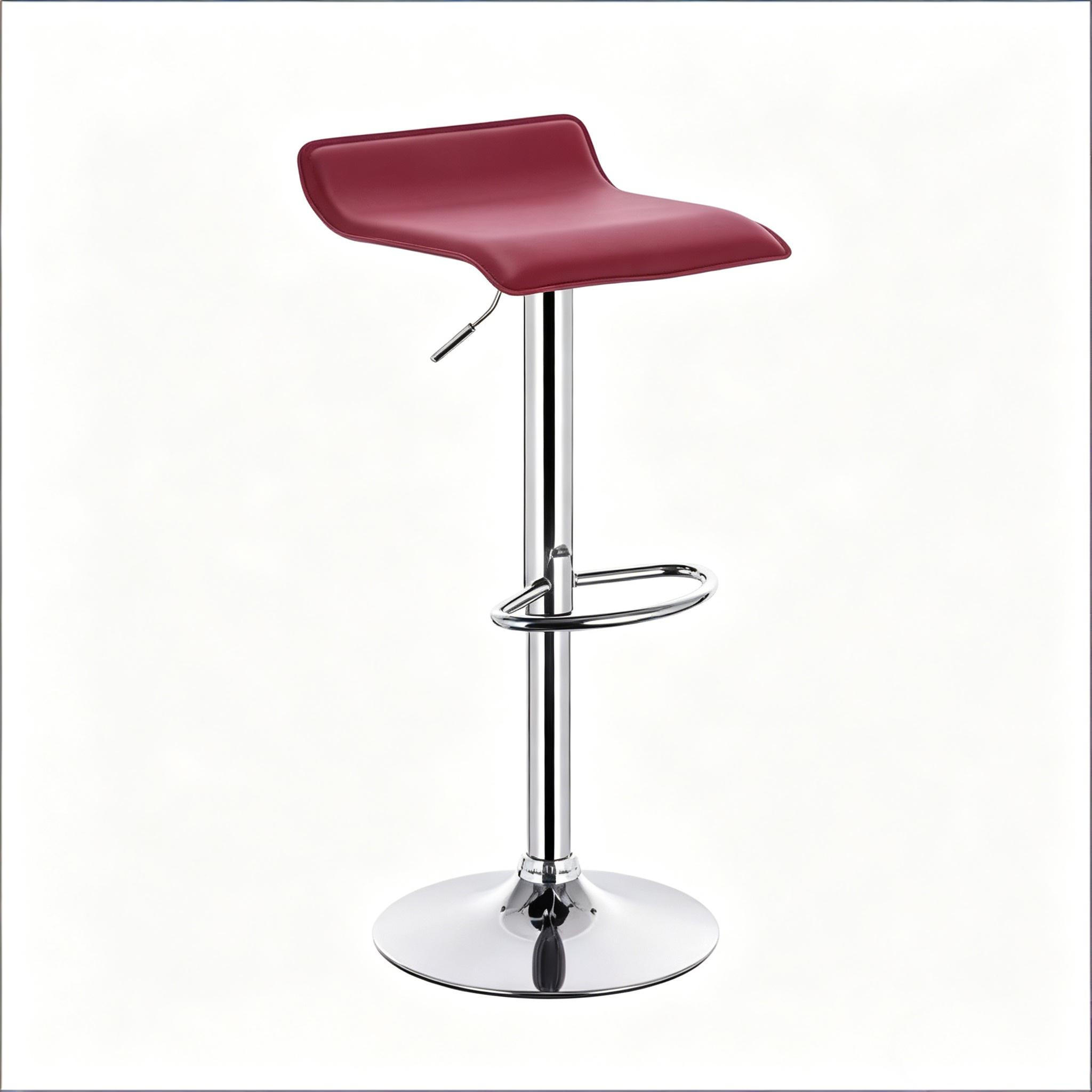 BARHOCKER Weinrot 1er-Set höhenverstellbar & drehbar aus Kunstleder - Weinrot, Metall (38.5/84/39cm) - PANGIVO