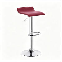 BARHOCKER Weinrot 1er-Set höhenverstellbar & drehbar aus Kunstleder - Weinrot, Metall (38.5/84/39cm) - PANGIVO