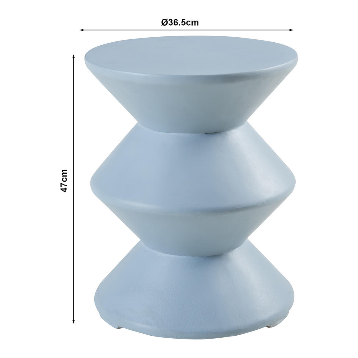 ODKLÁDACÍ STOLEK Kyppeslo - světle modrá, kámen (36.5/36.5/47cm) - [en.casa]