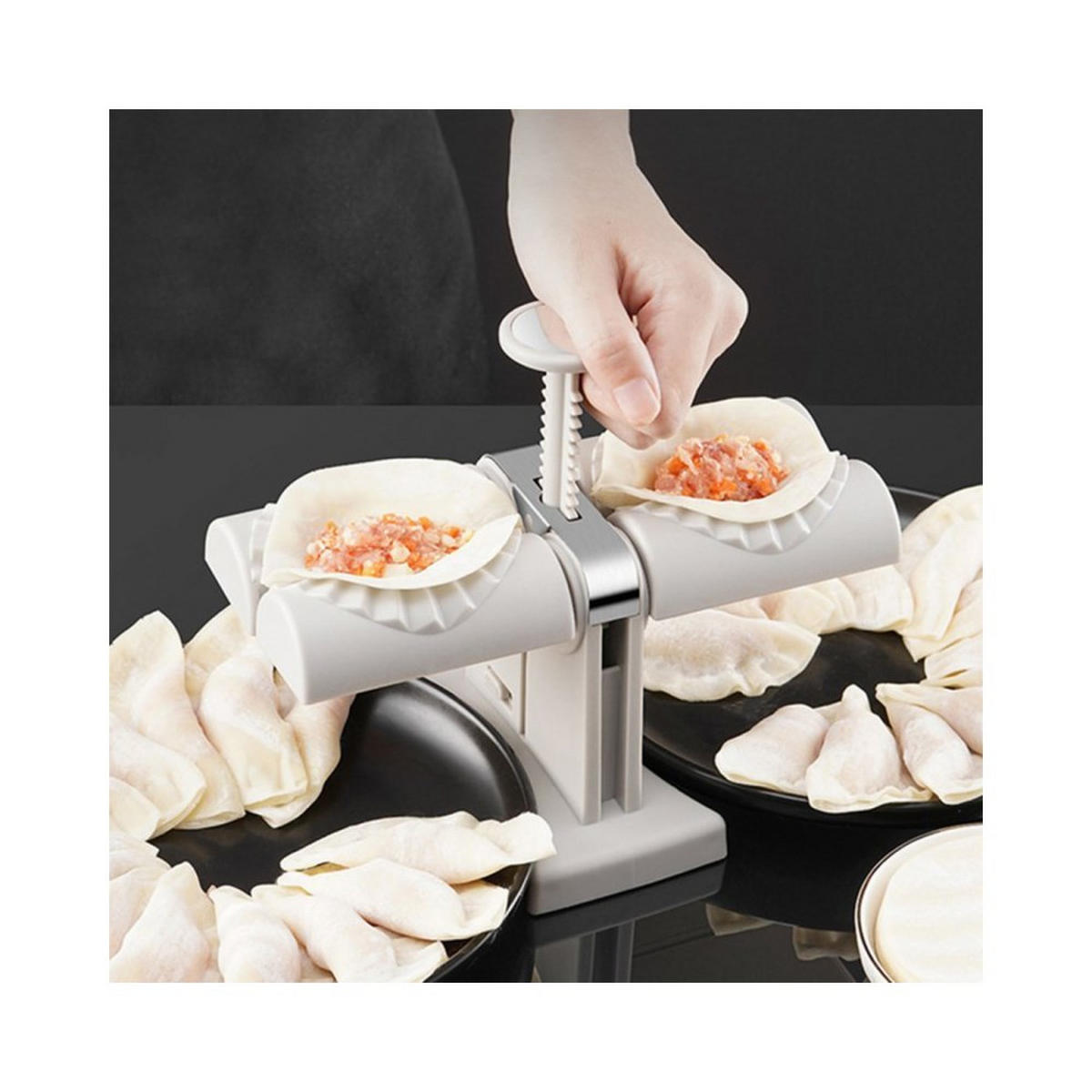 TEIGTASCHENMACHINE Grau 20/18/12 cm E6281 - Grau, Kunststoff (20/18/8cm) - Elitehoff