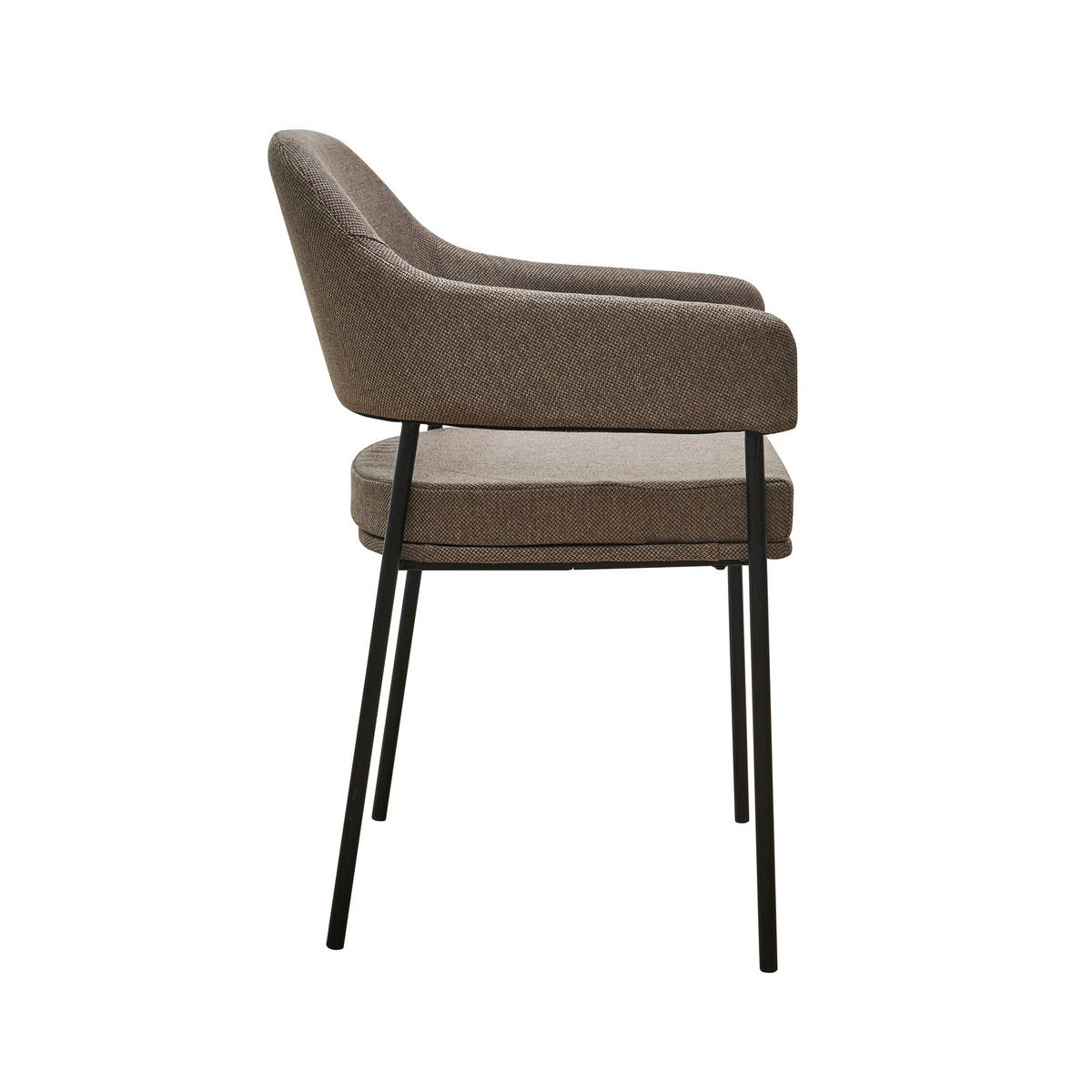 ESSZIMMERSTÜHLE SCARLETT (2er Set) - Schwarz/Braun, Textil/Metall (51/85/53cm) - SVITA