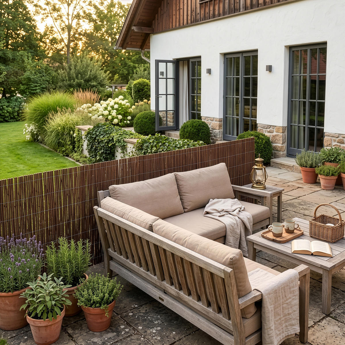 WEIDENZAUN Hyssna - Dunkelbraun, Naturmaterialien (100cm) - casa.pro