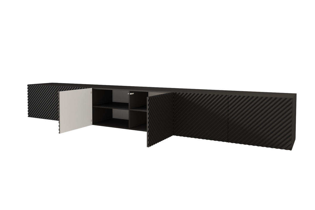 LOWBOARD ZENO-W 3x100x40x41 cm - Schwarz - Weiß, Holzwerkstoff (300/40/41cm) - ALTDECOR