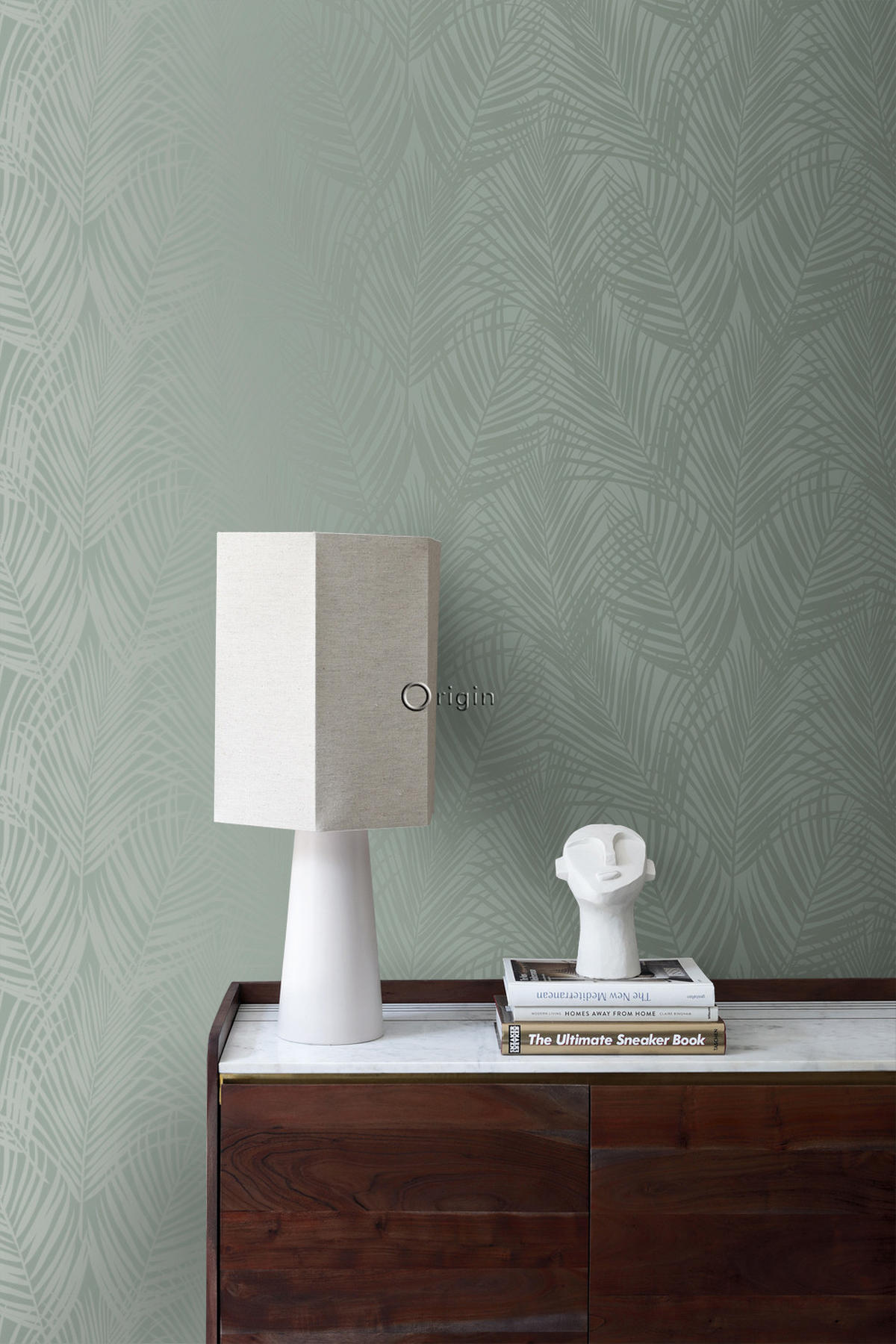 TAPETE Palmenblätter 53 cm x 10.05 m - Grün, Papier (53/1000cm) - Origin Wallcoverings