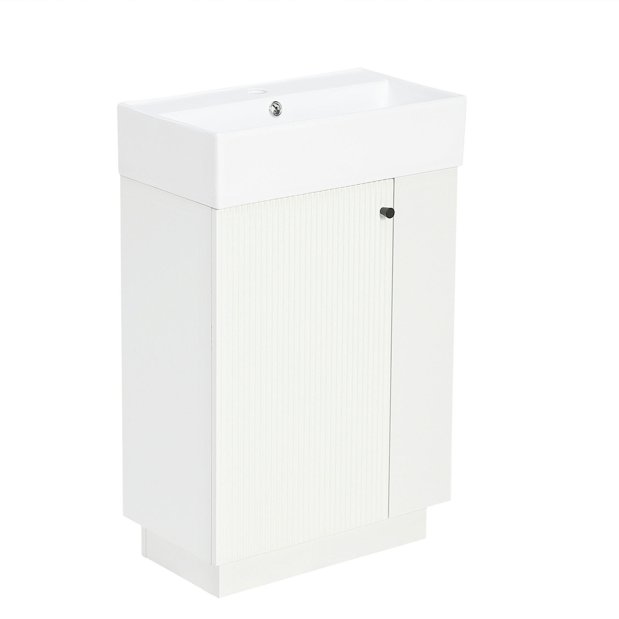 WASCHTISCHKOMBI 55/32/87 cm Weiß mit abnehmbarem Toilettenpapierhalter, ohne Wasserhahn - Weiß, Holz/Holzwerkstoff (32/87/55cm) - Oxeza