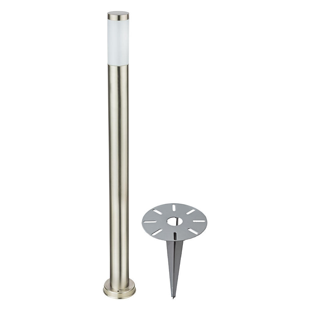 LED STEHLEUCHTE Edelstahl Silber - Silberfarben, Metall (7.6/7.6/110cm)