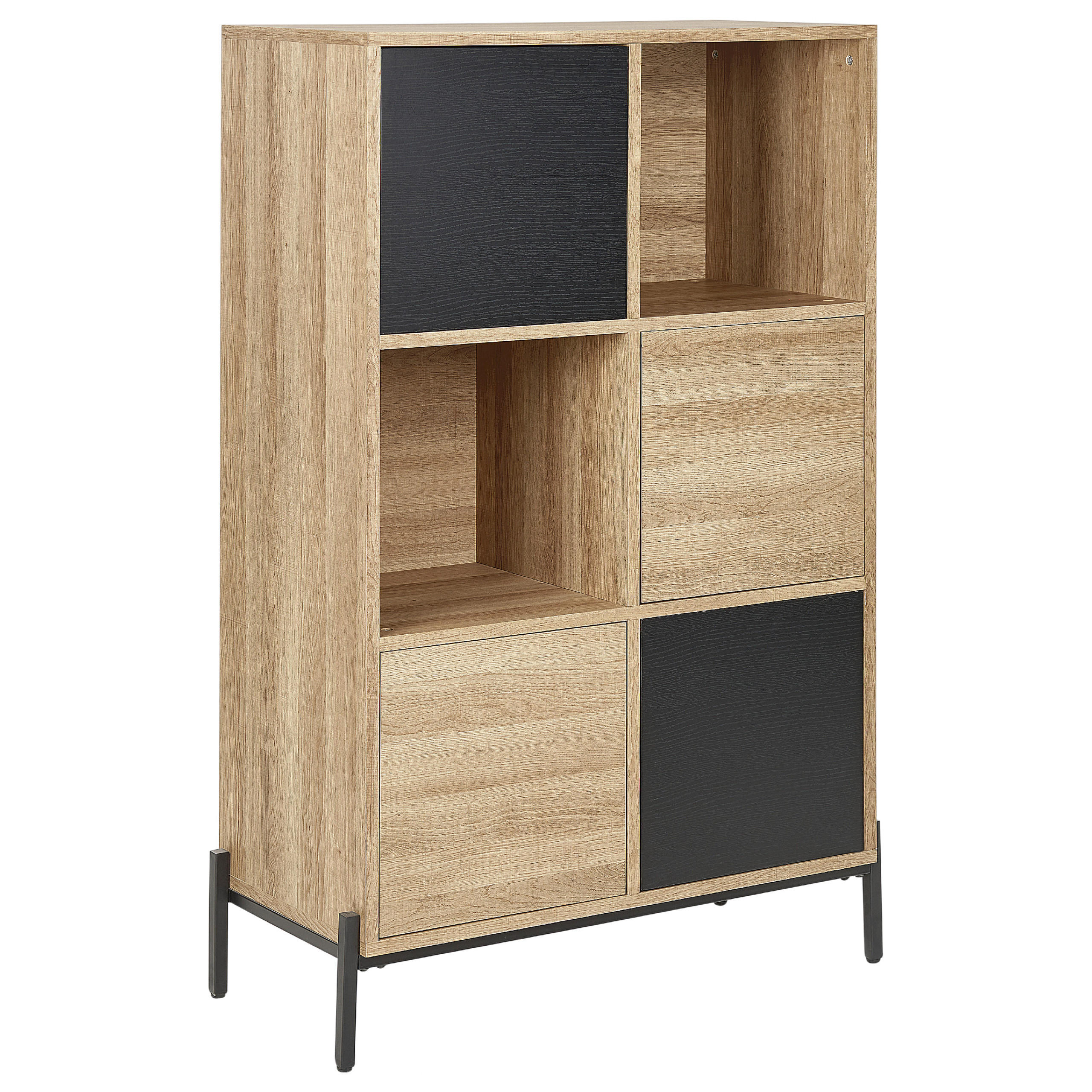MEHRZWECKSCHRANK Moines - Hellbraun, Holzwerkstoff (80/135/40cm) - Beliani
