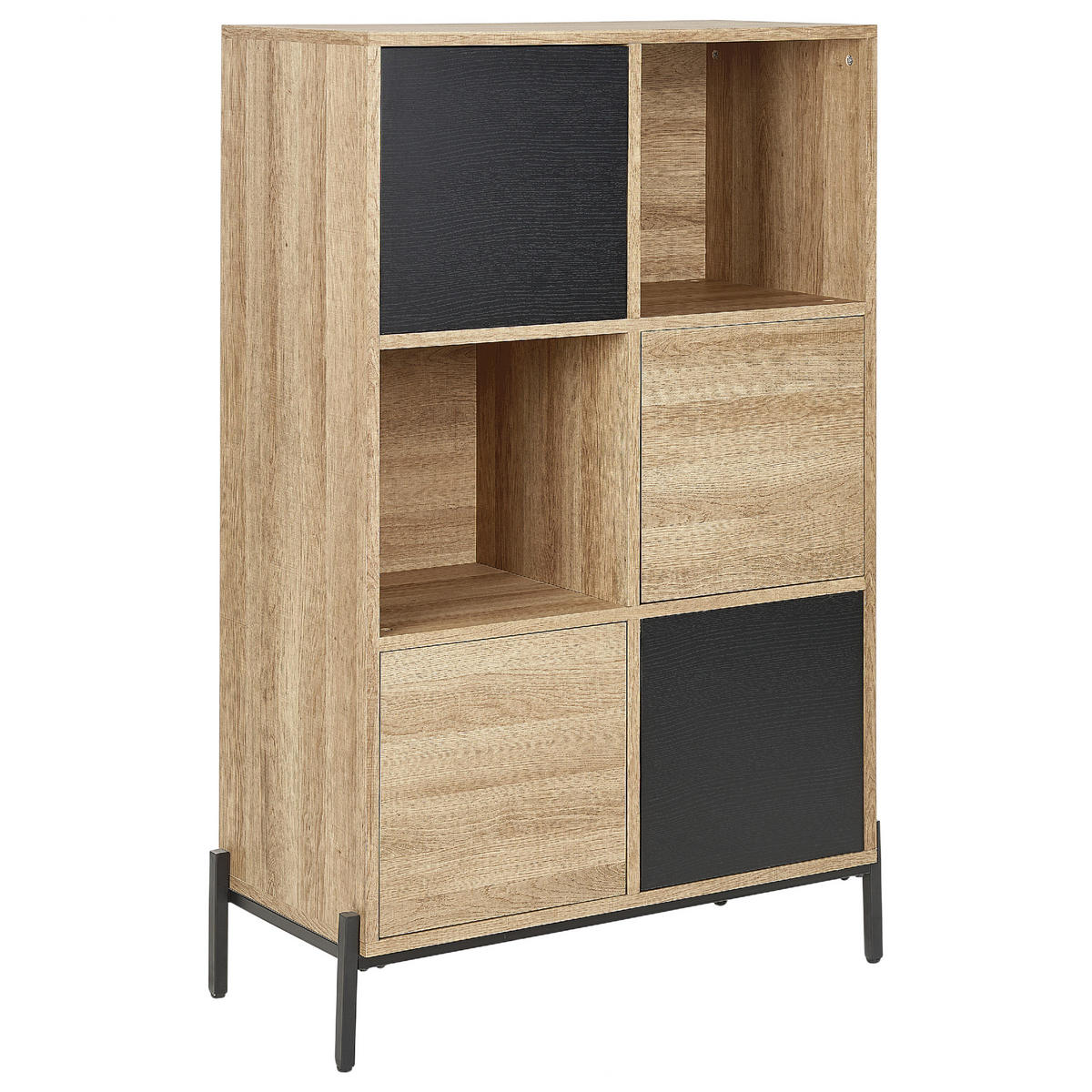 MEHRZWECKSCHRANK Moines - Hellbraun, Holzwerkstoff (80/135/40cm) - Beliani
