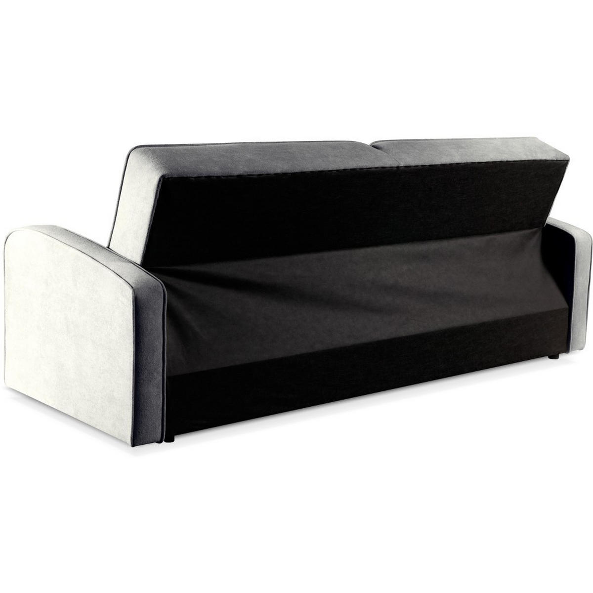 SCHLAFSOFA 3-Sitzer Pavo mit Bettkasten, Grau - Schwarz/Grau, Textil (222/90/93cm) - Beautysofa